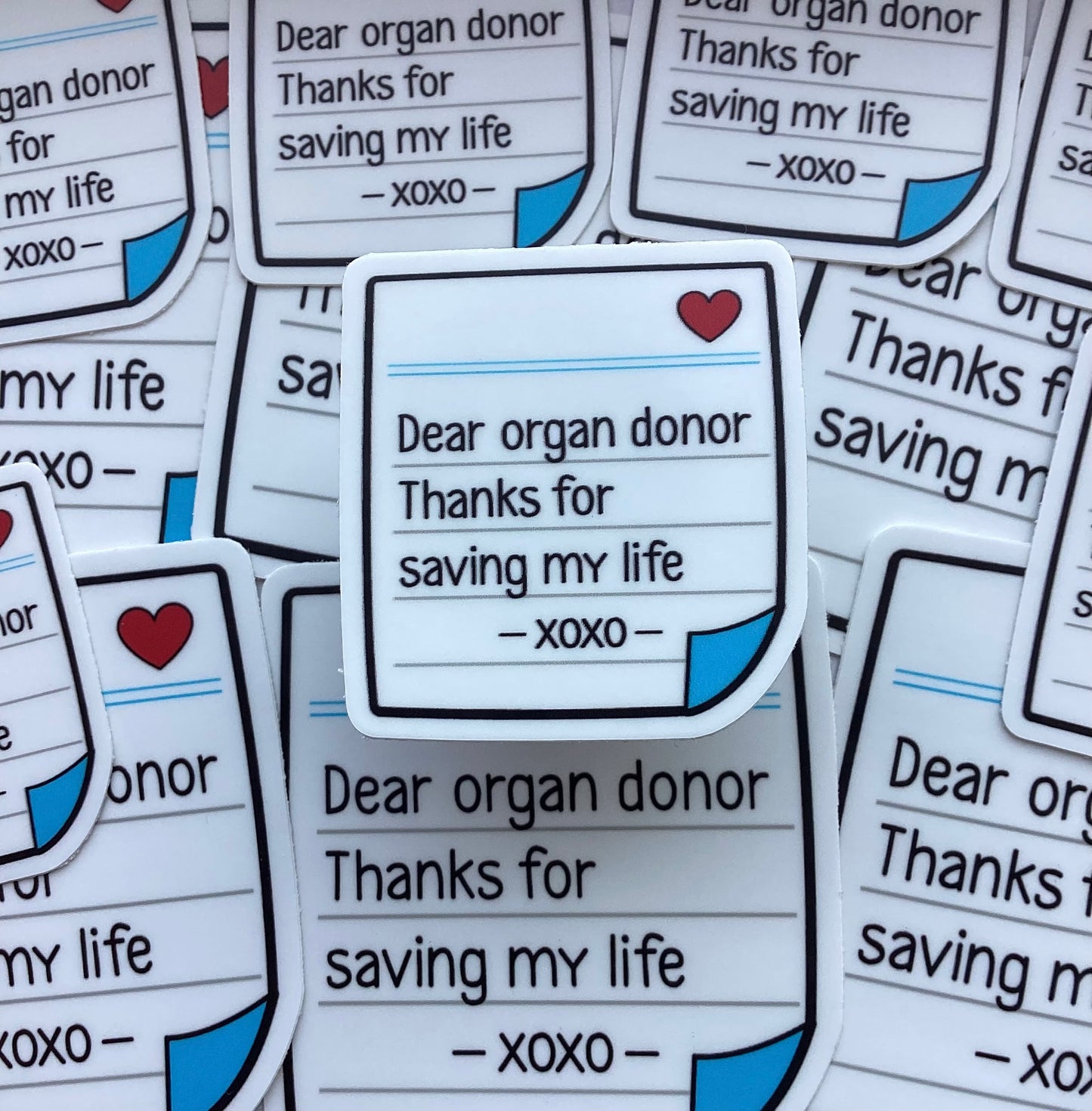 Dear organ donor sticker