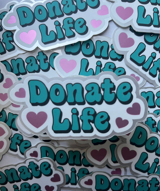 Donate life sticker